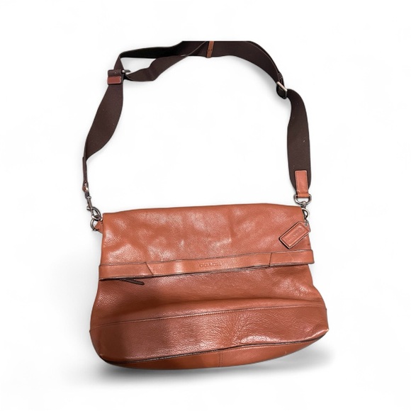 Rare Men’s Coach Vintage Leather Crossbody Messenger Bag Brown F71340